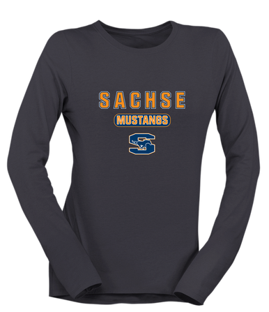 Sachse Mustangs Mascot #3 Women's Premium LS T-Shirt