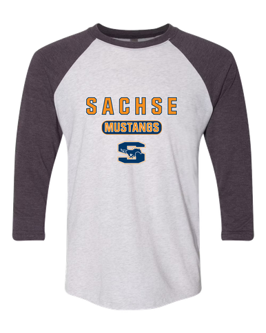 Sachse Mustangs Mascot #3 Women's Baseball T-Shirt