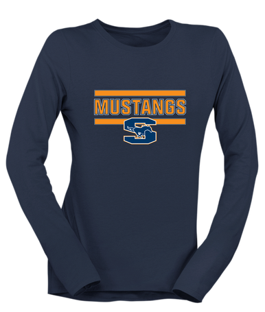 Sachse Mustangs Mascot #5 Women's Premium LS T-Shirt