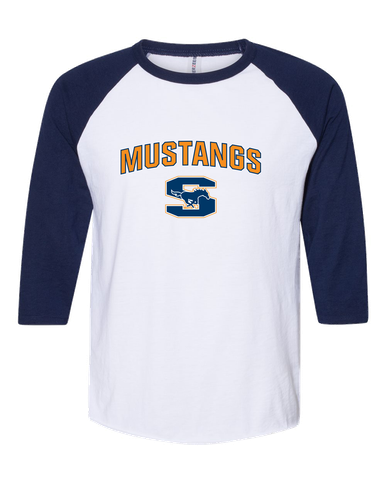 Sachse Mustangs Mascot #6 Men's Baseball T-Shirt