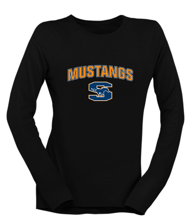 Sachse Mustangs Mascot #6 Women's Premium LS T-Shirt