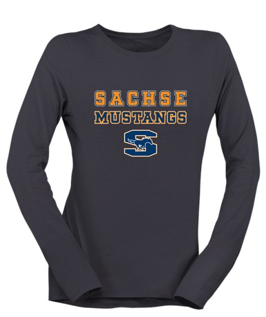 Sachse Mustangs Spirit Women's LS T-Shirt