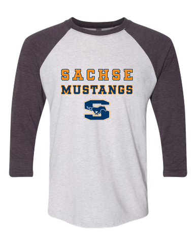Sachse Mustangs Spirit Women's Baseball T-Shirt