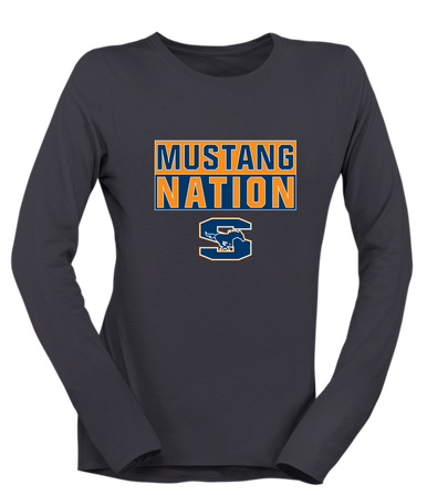 Sachse Mustangs Nation #1 Women's Premium LS T-Shirt