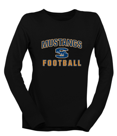 Sachse Mustangs Football #1 Women's LS T-Shirt