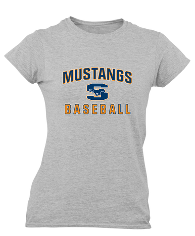 Sachse Mustangs Baseball #1 Women's SS T-Shirt