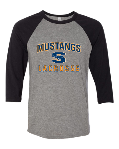 Sachse Mustangs Lacrosse Women's Baseball T-Shirt