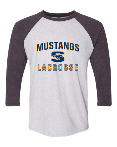 Sachse Mustangs Lacrosse Men's Baseball T-Shirt