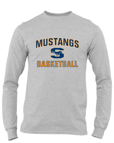 Sachse Mustangs Basketball #1 Men's LS T-Shirt