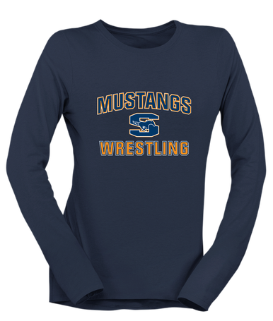 Sachse Mustangs Wrestling Women's LS T-Shirt