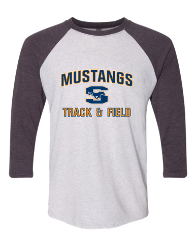 Sachse Mustangs Track & Field Men's Baseball T-Shirt