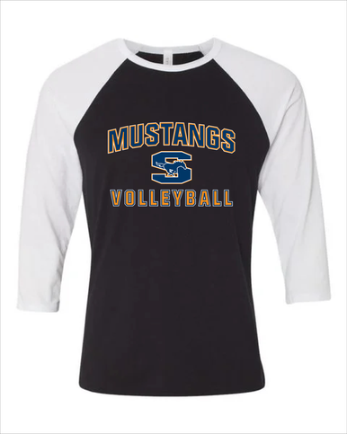 Sachse Mustangs Volleyball Women's Baseball T-Shirt