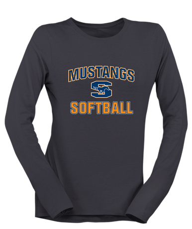 Sachse Mustangs Softball #1 Women's LS T-Shirt