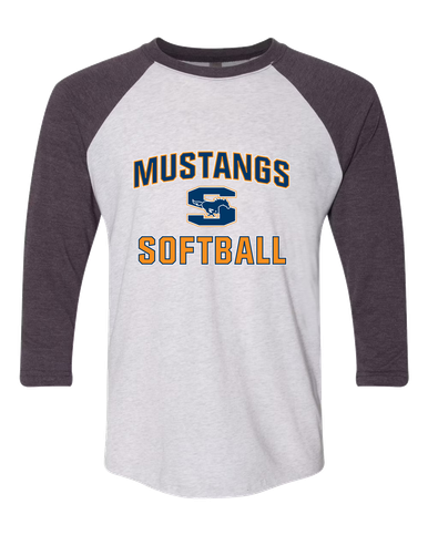 Sachse Mustangs Softball #1 Women's Baseball T-Shirt