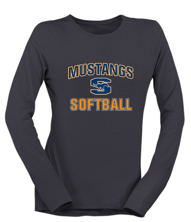 Sachse Mustangs Softball #1 Women's Premium LS T-Shirt
