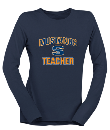 Sachse Mustangs Teacher Women's Premium LS T-Shirt