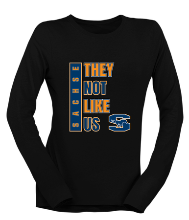 Sachse Mustangs They Not Like Us #1 Women's LS T-Shirt