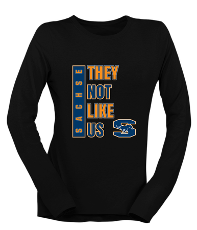 Sachse Mustangs They Not Like Us #1 Women's Premium LS T-Shirt