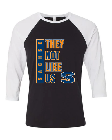Sachse Mustangs They Not Like Us #1 Women's Baseball T-Shirt