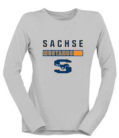 Sachse Mustangs Mascot #7 Women's LS T-Shirt