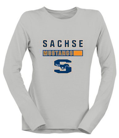 Sachse Mustangs Mascot #7 Women's Premium LS T-Shirt