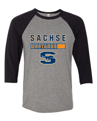 Sachse Mustangs Mascot #7 Women's Baseball T-Shirt
