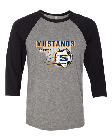 Sachse Mustangs Soccer #2 Men's Baseball T-Shirt
