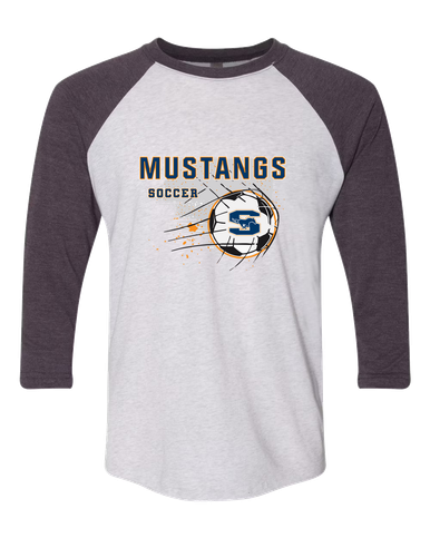 Sachse Mustangs Soccer #2 Women's Baseball T-Shirt