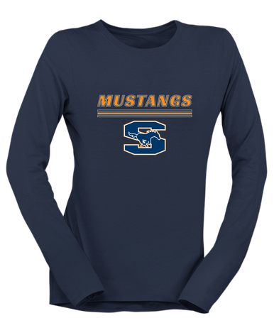 Sachse Mustangs Mascot #8 Women's Premium LS T-Shirt
