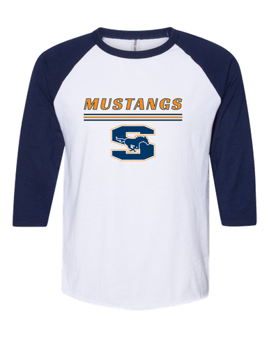 Sachse Mustangs Mascot #8 Women's Baseball T-Shirt