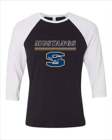 Sachse Mustangs Mascot #8 Men's Baseball T-Shirt