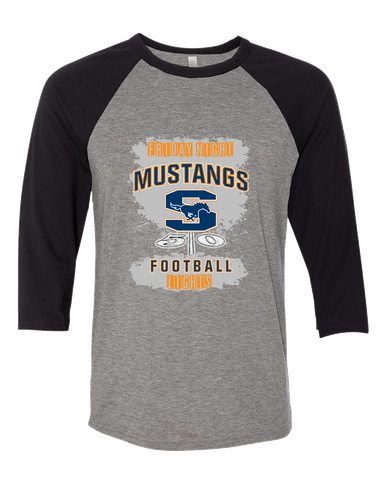 Sachse Mustangs Football #6 Women's Baseball T-Shirt