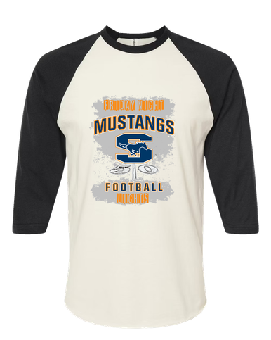 Sachse Mustangs Football #6 Men's Baseball T-Shirt