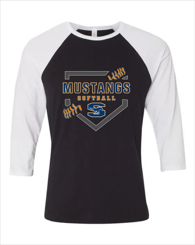 Sachse Mustangs Softball #2 Women's Baseball T-Shirt