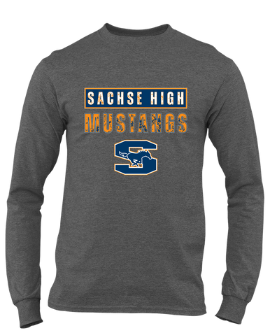 Sachse Mustangs Mascot #9 Men's Premium LS T-Shirt