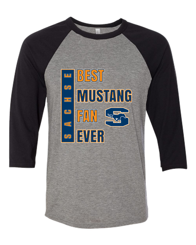 Sachse Mustangs Best Mustang Fan Men's Baseball T-Shirt