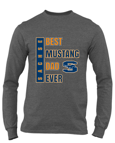Sachse Mustangs Best Mustang Dad Men's Premium LS T-Shirt
