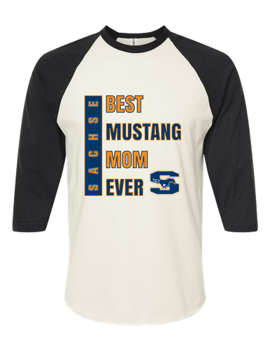 Sachse Mustangs Best Mustang Mom Women's Baseball T-Shirt