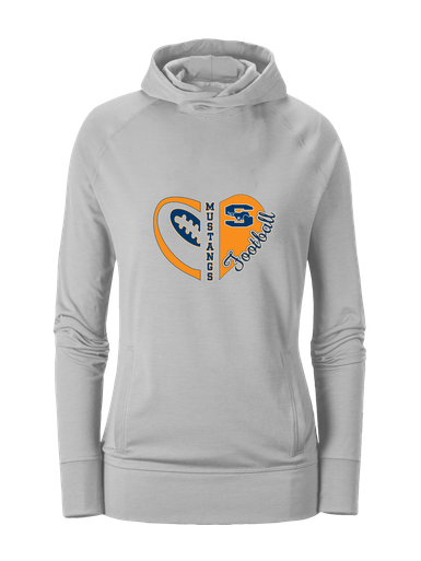 Sachse Mustangs Heart Football Women's Hoodie