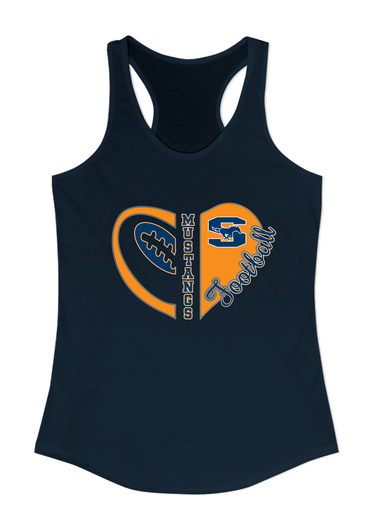 Sachse Mustangs Heart Football Women's Tank Top