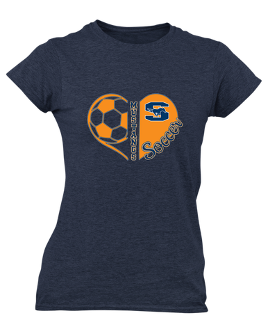 Sachse Mustangs Heart Soccer Women's SS T-Shirt