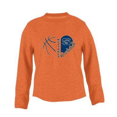 Sachse Mustangs Heart Basketball Women's Sweatshirt