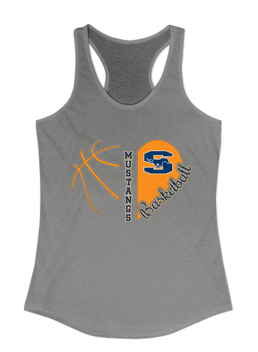 Sachse Mustangs Heart Basketball Women's Tank Top