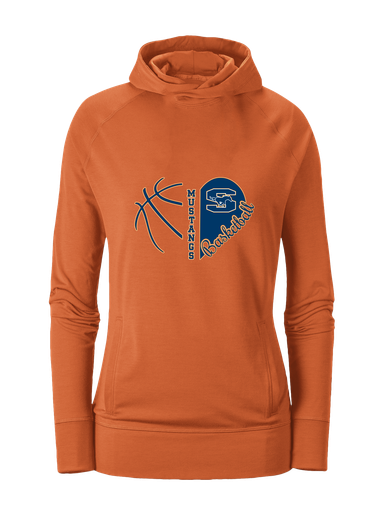 Sachse Mustangs Heart Basketball Women's Hoodie
