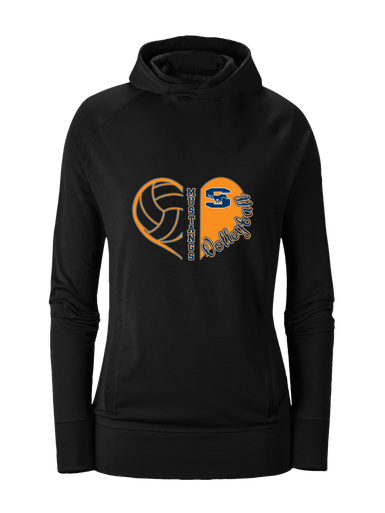 Sachse Mustangs Heart Volleyball Women's Hoodie