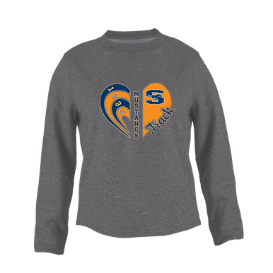Sachse Mustangs Heart Track Women's Sweatshirt
