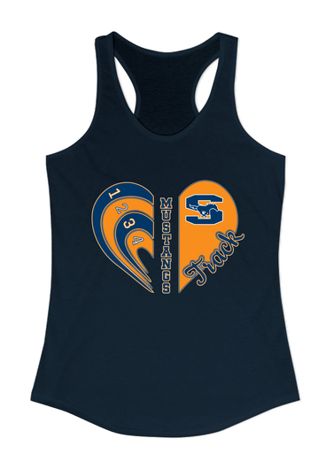 Sachse Mustangs Heart Track Women's Tank Top