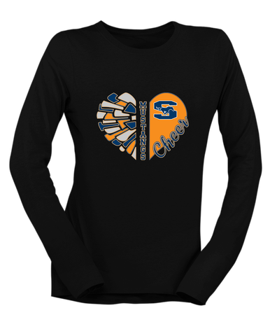 Sachse Mustangs Heart Cheer Women's Premium LS T-Shirt