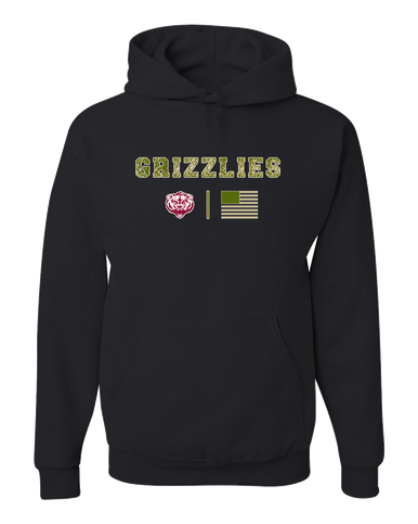 Granite Hills Grizzlies Camo Flag Men's Premium Hoodie