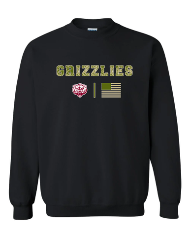 Granite Hills Grizzlies Camo Flag Men's Sweatshirt